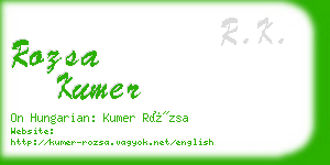 rozsa kumer business card